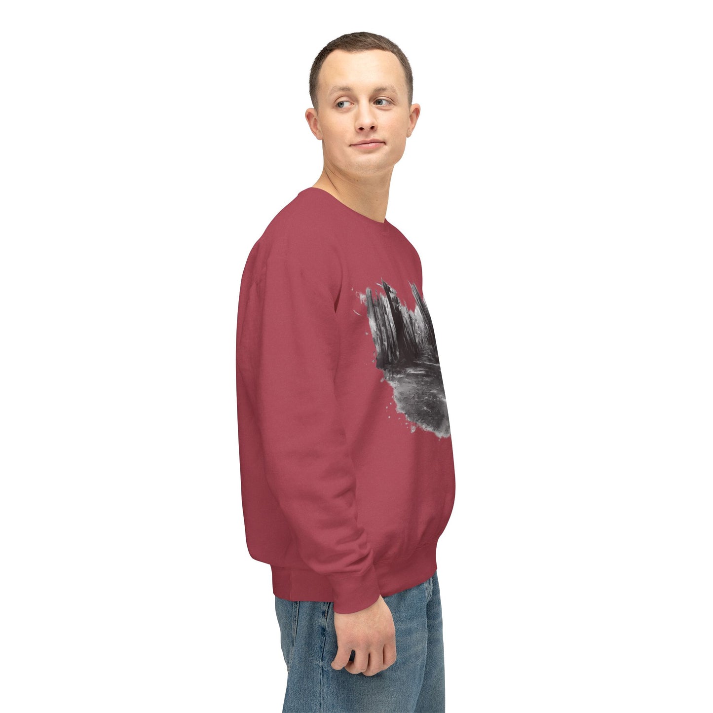 Scenic Minimalist Crewneck Sweatshirt - Cozy Art Tee for Nature Lovers, Gift for Her, Layering Essential, Perfect for Fall, Everyday Wear - TRV