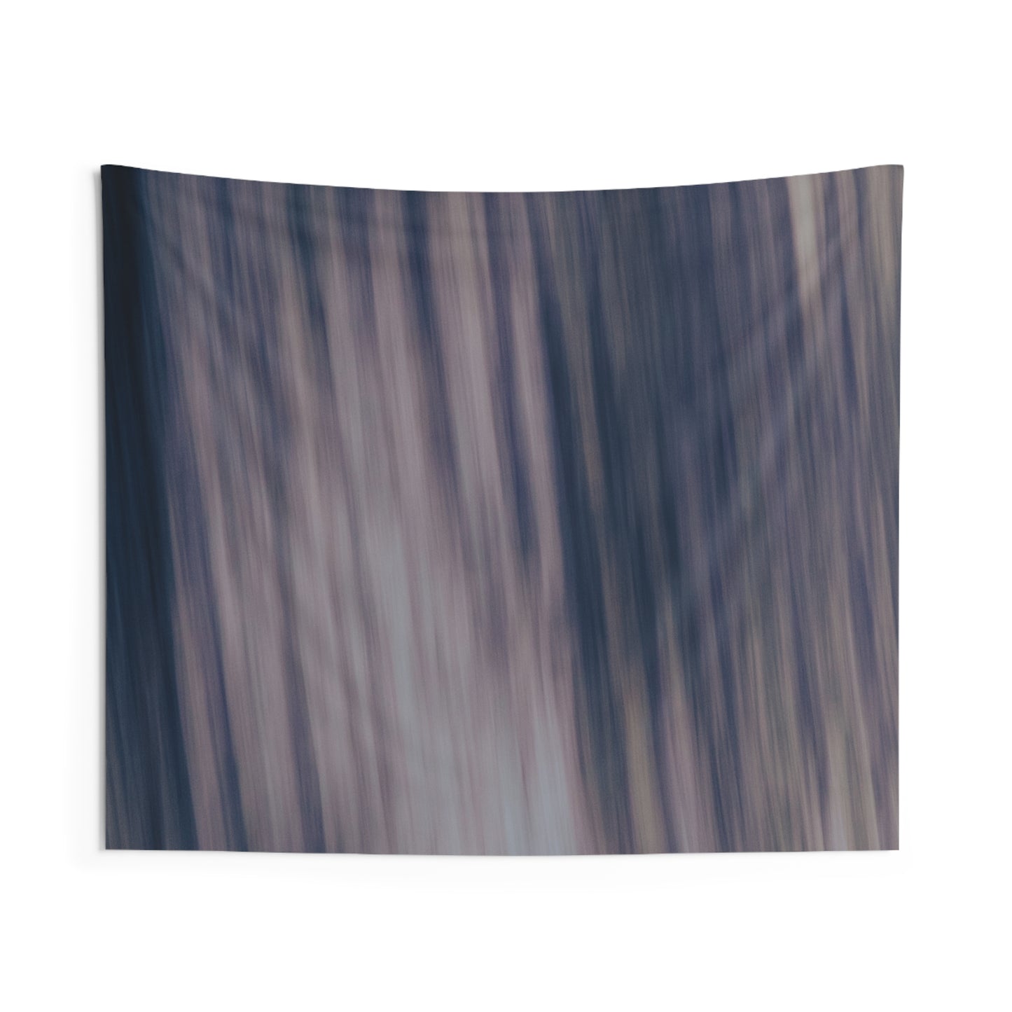 Abstract Blurred Lines Tapestry — Moody Blue Wall Art