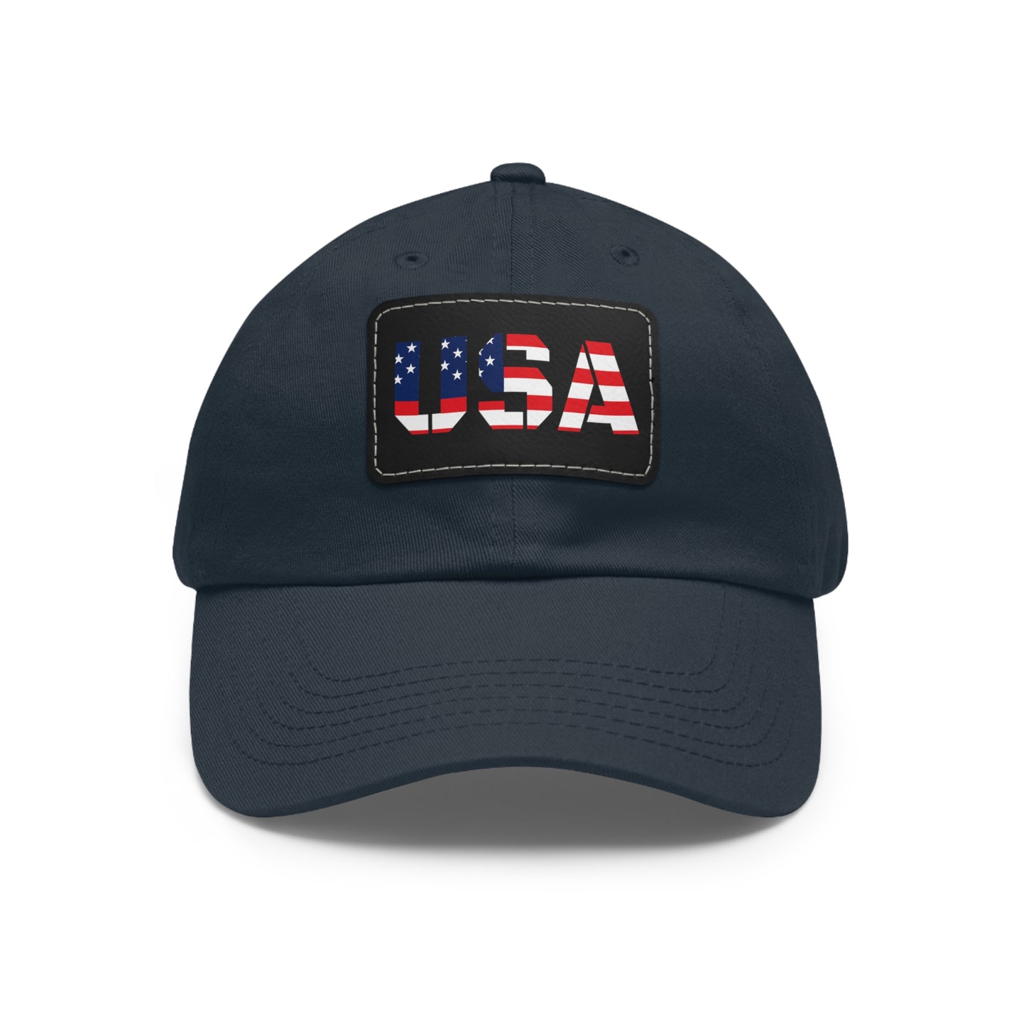 Dad Hat with Leather Patch (Rectangle)