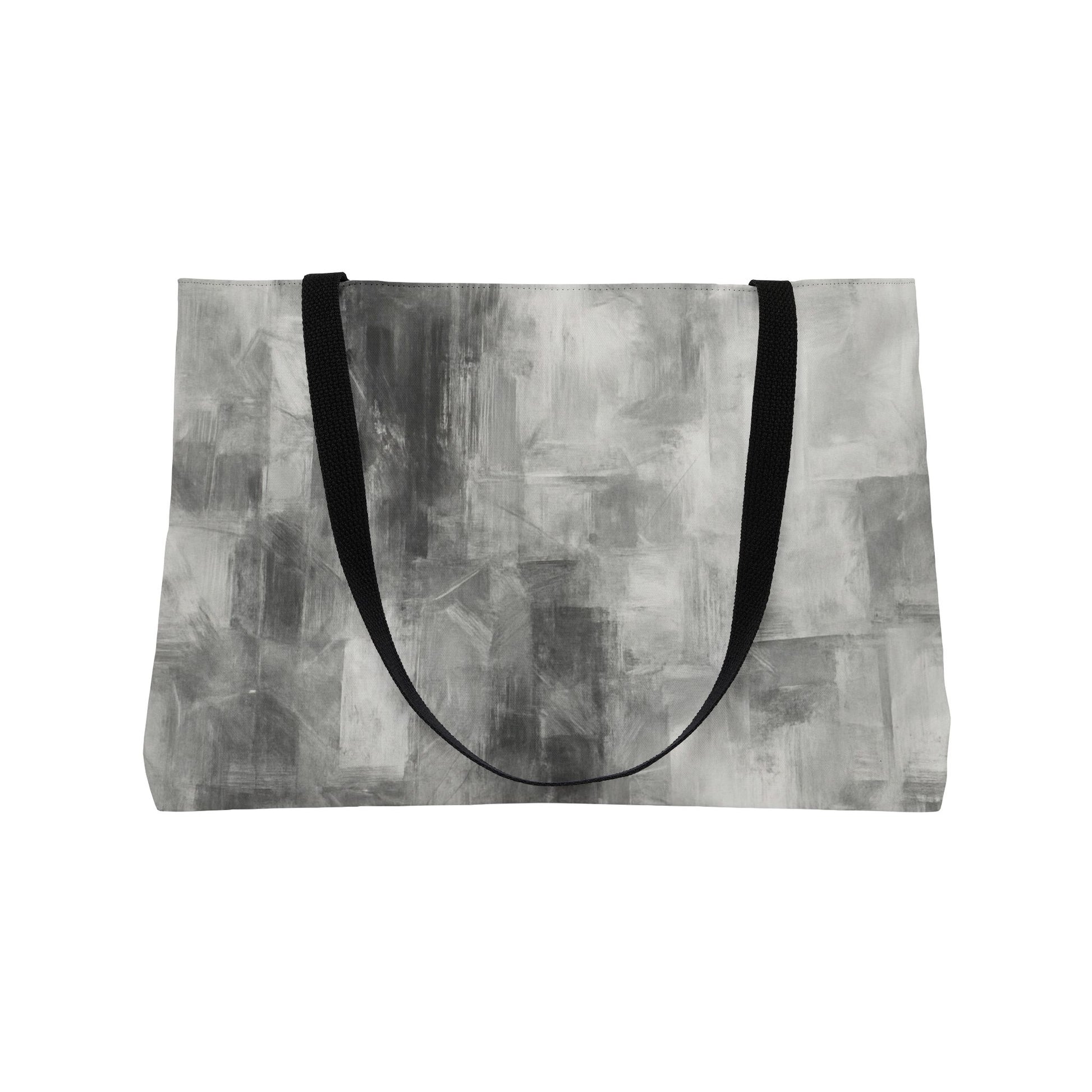 Gray abstract print weekender tote bag for women, stylish travel bag with spacious interior from Printify.