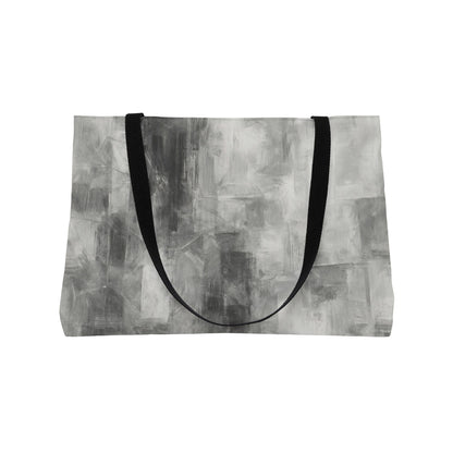 Gray abstract print weekender tote bag for women, stylish travel bag with spacious interior from Printify.