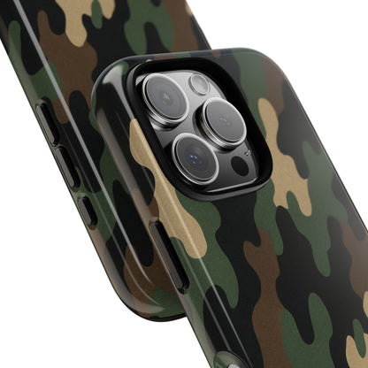 Camouflage tough phone case by Printify with rugged camo design, protective durable cover for smartphones.