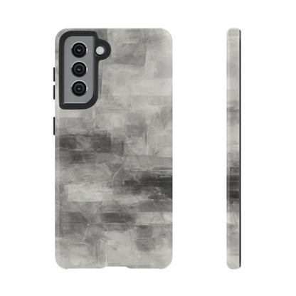 Abstract gray grid phone case for iPhone, tough protective Printify phone cover with modern geometric design.