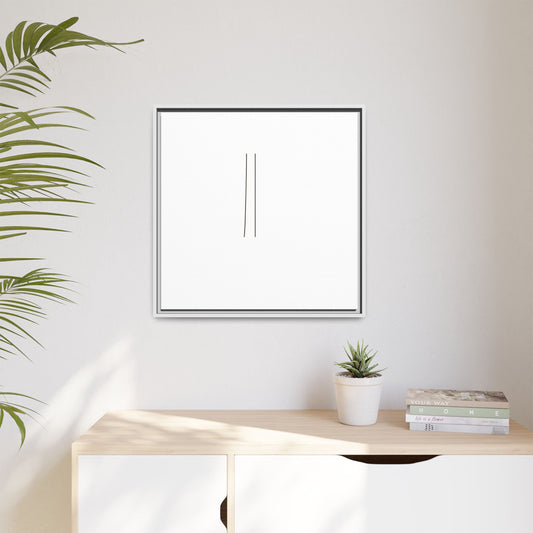 Minimal line art on matte framed canvas by Printify, featuring simple black ink design on a neutral background.