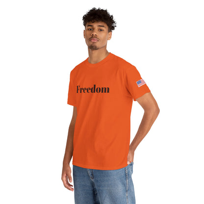 Freedom script tee | T-Shirt, American flag sleeve - TRV
