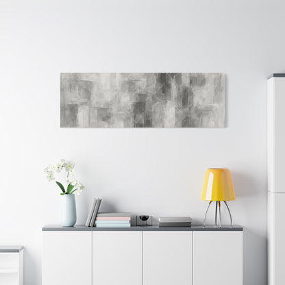 Abstract grey brushstroke canvas wall art by Printify, modern neutral stretched canvas for contemporary home décor.