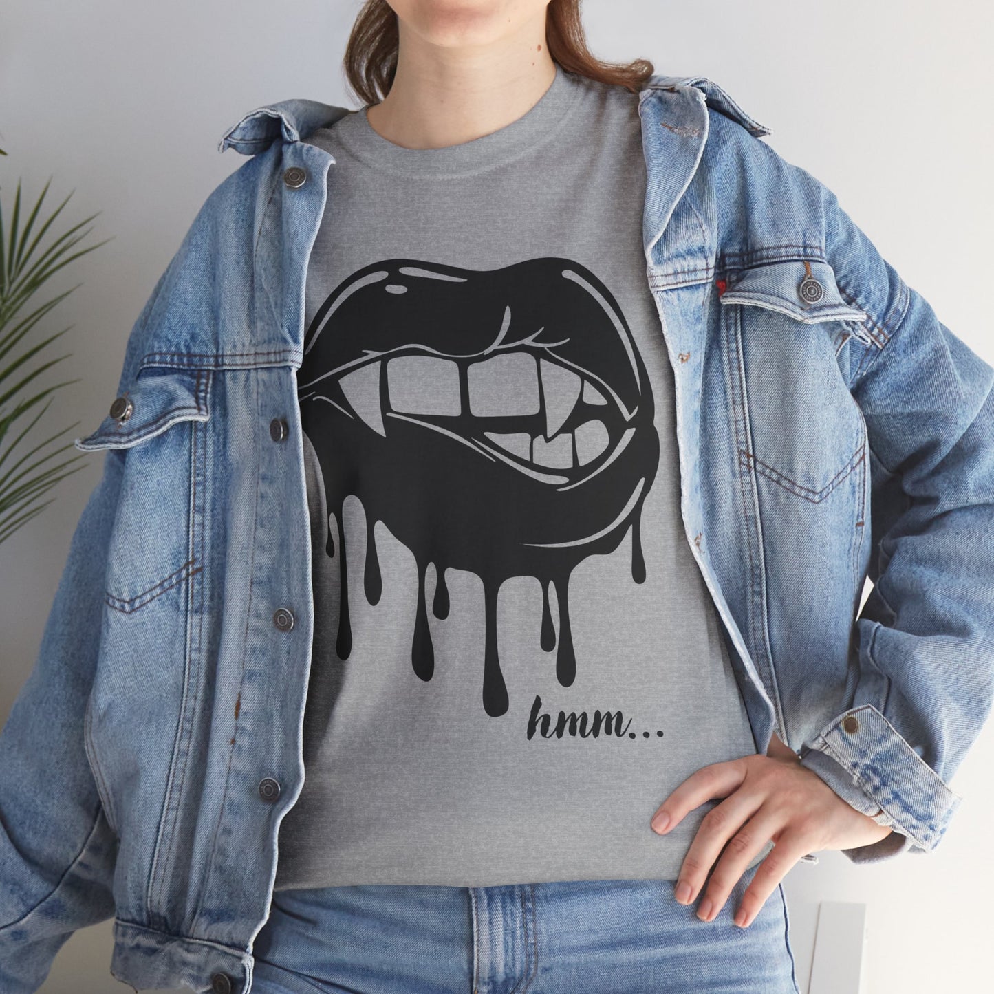 Edgy Graphic Tee - Dripping Lips Design - Unisex Heavy Cotton Tee