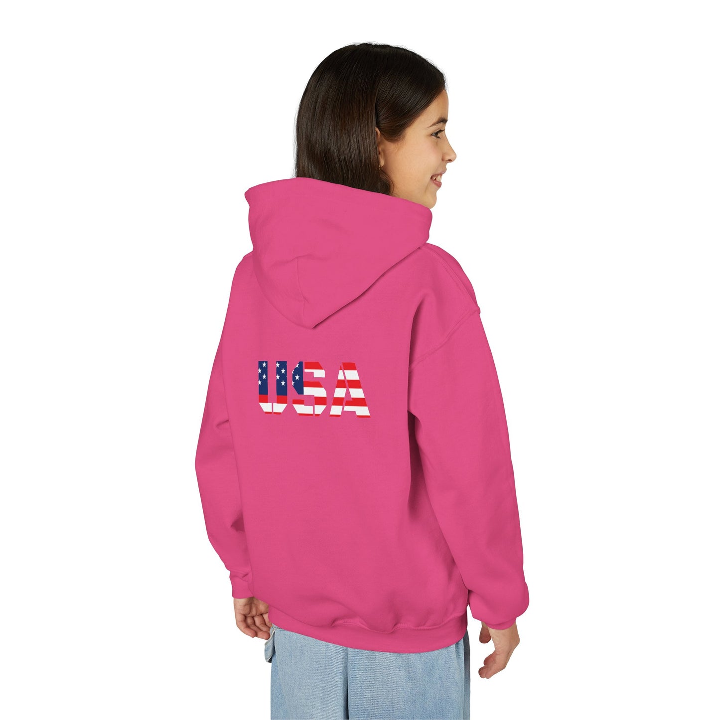 USA Flag Youth Hoodie, Youth Sweatshirt, Cool Hoodie for Kids, American Pride Apparel, Comfortable Boys and Girls Sweatshirt
