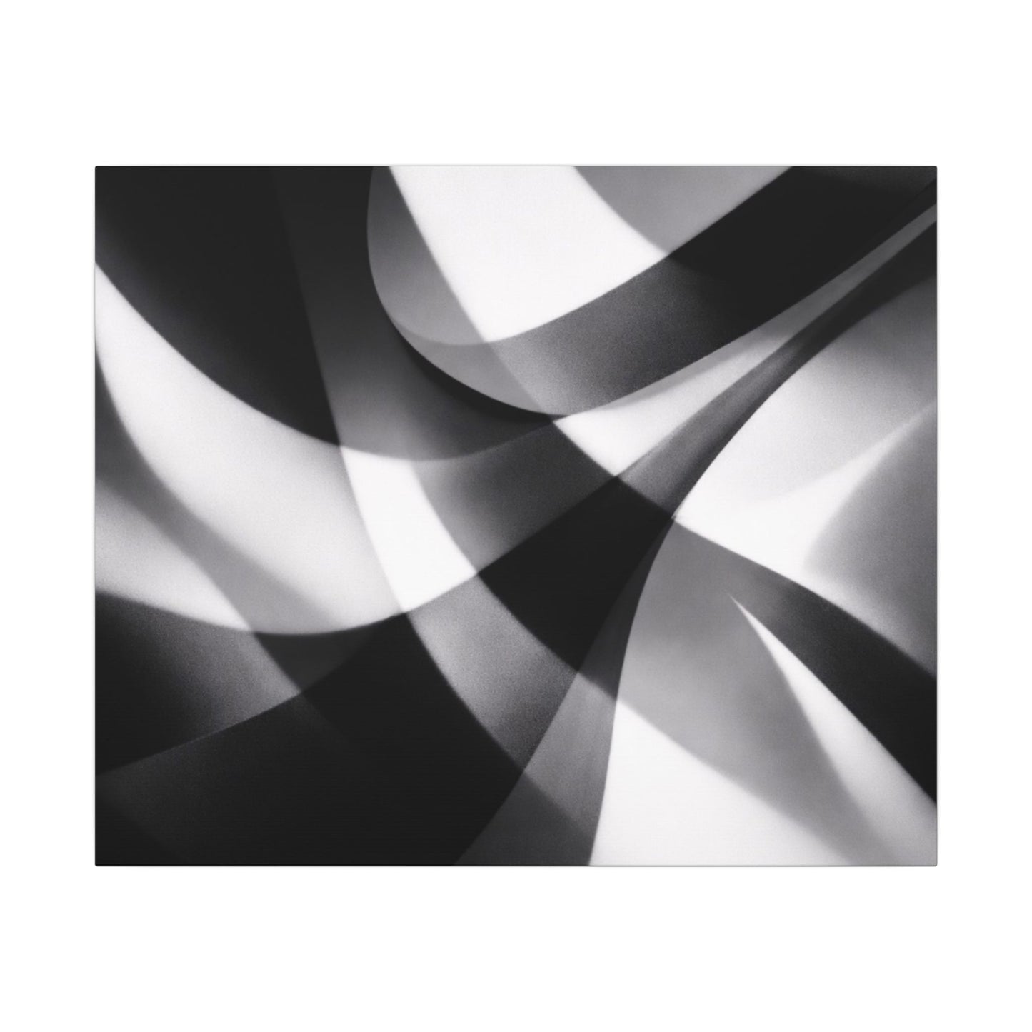 Abstract Black and White Swirl Matte Canvas