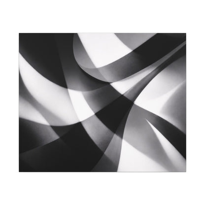 Abstract Black and White Swirl Matte Canvas