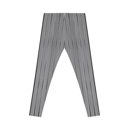 Gray pleated texture women's leggings with all-over print, featuring a comfortable casual fit from Printify.