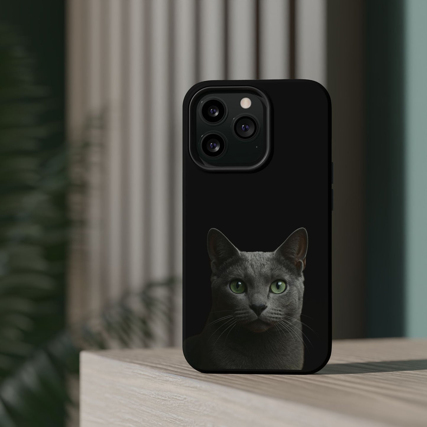 Russian Blue Cat Phone Case — Magnetic Impact-Resistant iPhone Cover