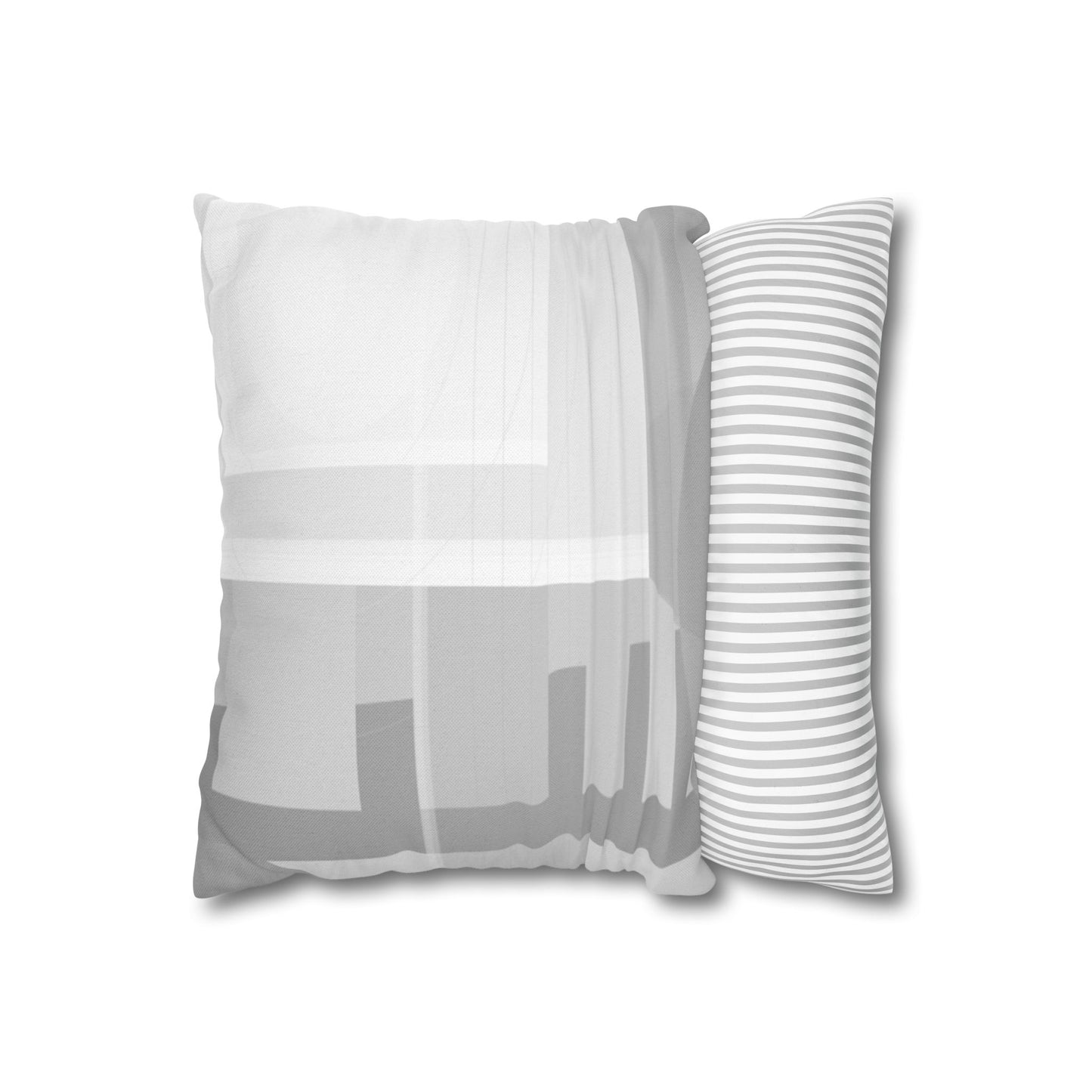 Abstract Geometric Grid Spun Polyester Pillowcase