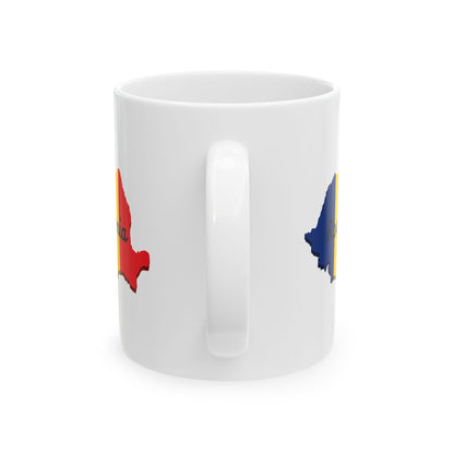 Romania Flag Ceramic Mug, Unique Coffee Cup, Travel Souvenir, Gift for Romanians