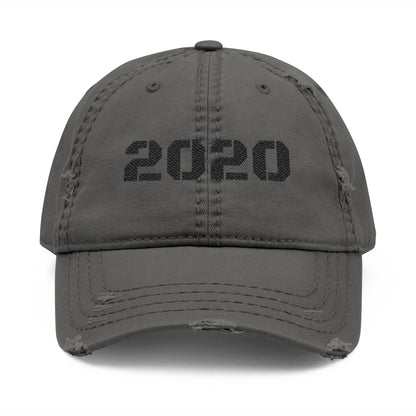 Distressed Dad Hat with 2020 Embroidery, Trendy Vintage Hat, Casual Cap for Dad, Perfect Gift for Father's Day, Unisex Style - TRV