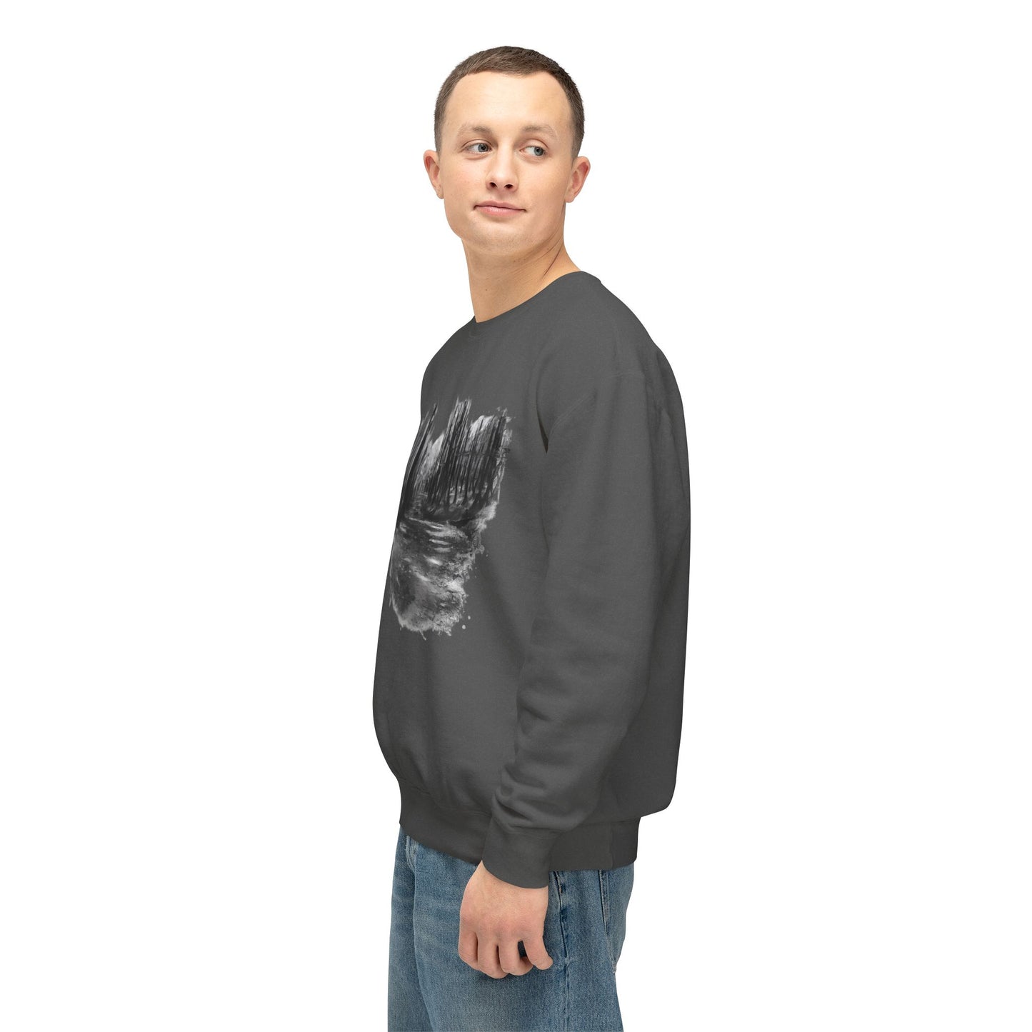 Scenic Minimalist Crewneck Sweatshirt - Cozy Art Tee for Nature Lovers, Gift for Her, Layering Essential, Perfect for Fall, Everyday Wear - TRV