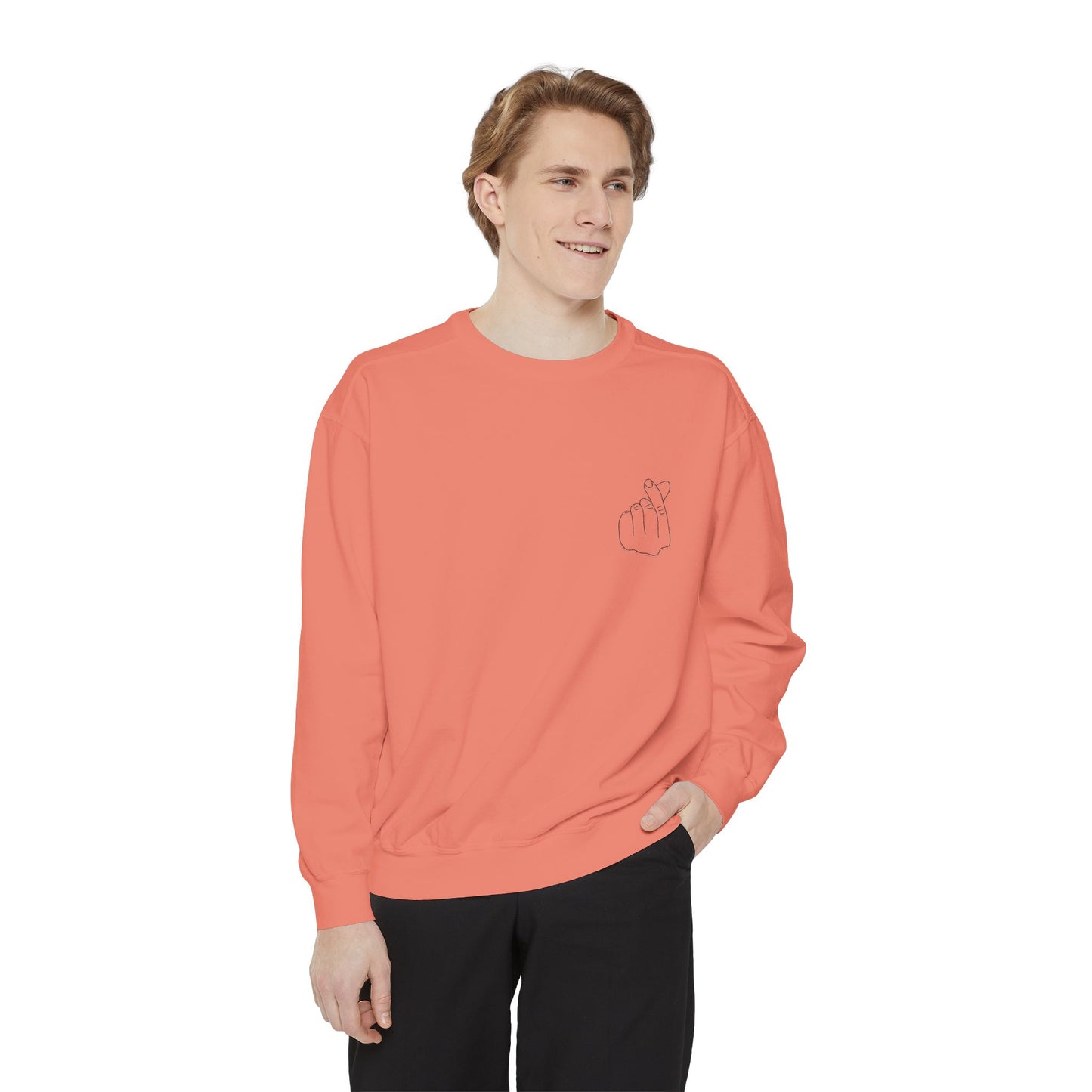 Minimalist Unisex Sweatshirt with Hand Design - Cozy & Stylish