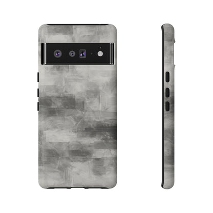 Abstract gray grid phone case by Printify, tough protective iPhone cover with a modern geometric design.