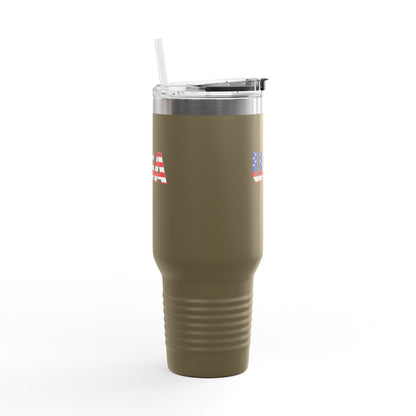 Insulated Travel Mug with USA Design - Perfect for Road Trips, Outdoor Adventures, and Gifts, 40oz Tumbler for Coffee, Tea, and More