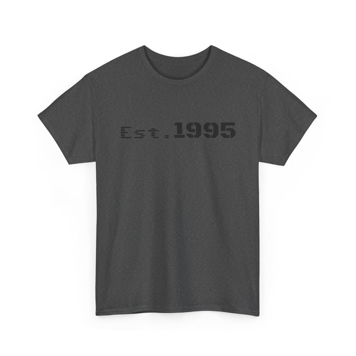 Vintage minimalist "Est. 1995" T-shirt by Printify featuring a retro design celebrating the birth year.