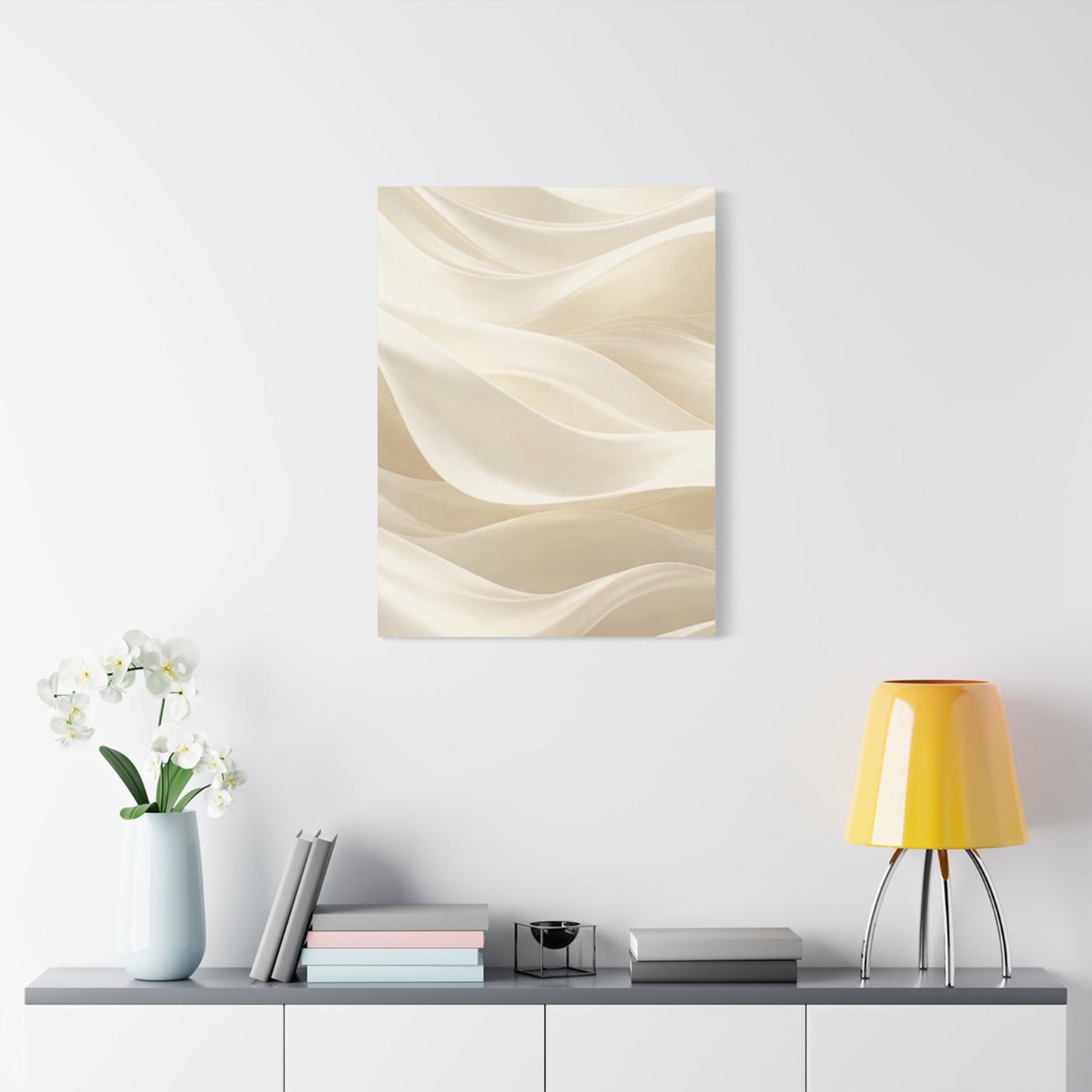 Neutral Abstract Wave Art Matte Canvas