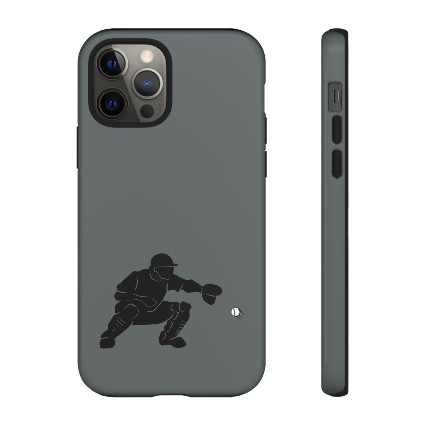 Printify baseball catcher phone case, tough protective cover with detailed catcher design, fits smartphones securely.