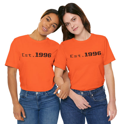 Vintage Est. 1996 T-shirt by Printify featuring a retro design, perfect as a birth year birthday gift.