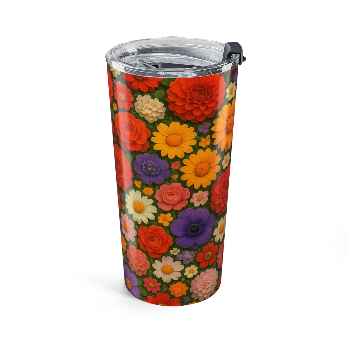 Retro floral collage 20oz insulated stainless steel tumbler - view 4