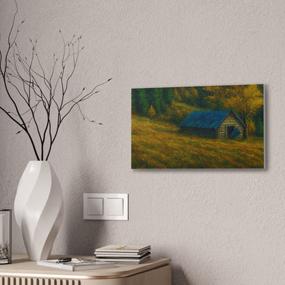 Rustic Canvas Wall Art, Nature Landscape Painting, Autumn Decor, Farmhouse Wall Art, Cozy Home Decoration - TRV