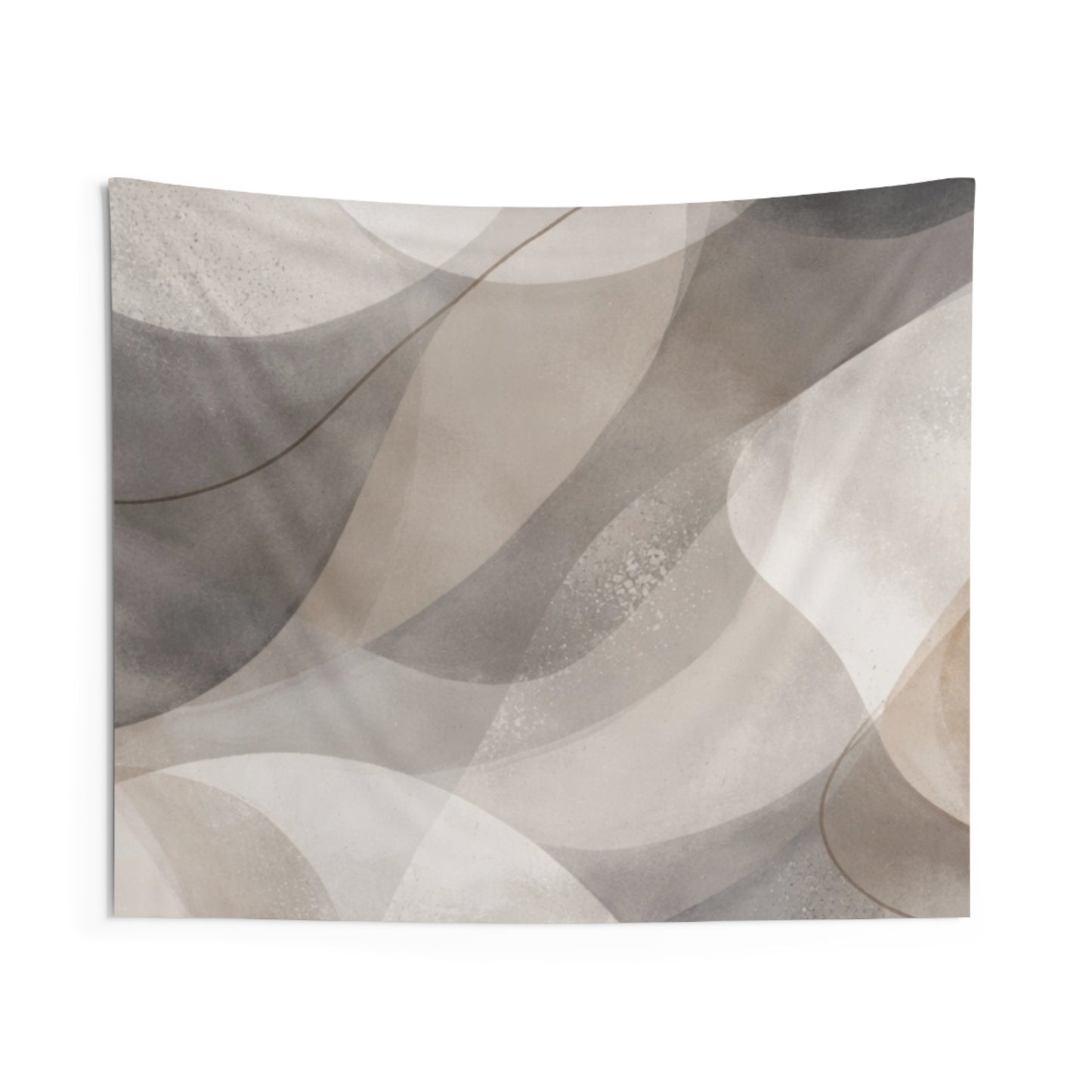 Abstract Neutral Waves Wall Tapestry — Modern Minimalist Home Decor