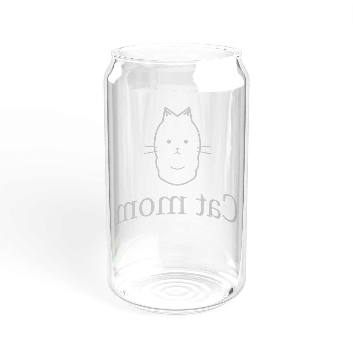 Cat Mom Sipper Glass - 16oz Cute Cat Lover Tumbler with Straw
