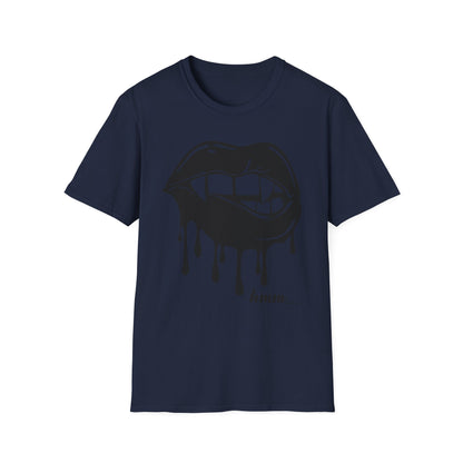 Edgy Graphic Unisex T-Shirt - Dripping Mouth Design, Cool Tee, Trendy Shirt, Hipster Top, Streetwear, Alternative Fashion, Holiday Gift