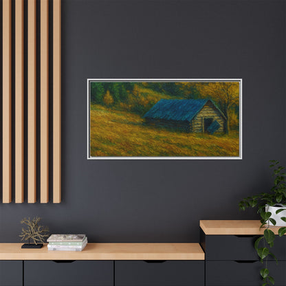 Framed Matte Canvas Print, Rustic Artwork, Farmhouse Decor, Nature Wall Art, Gift for Home, Autumn Decor, Landscape Painting