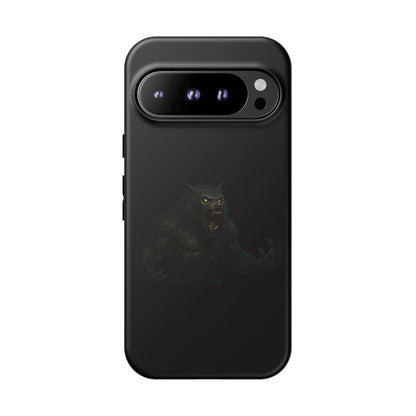 Werewolf phone case with dark monster graphic, tough protective design, suitable for smartphones, by Printify.