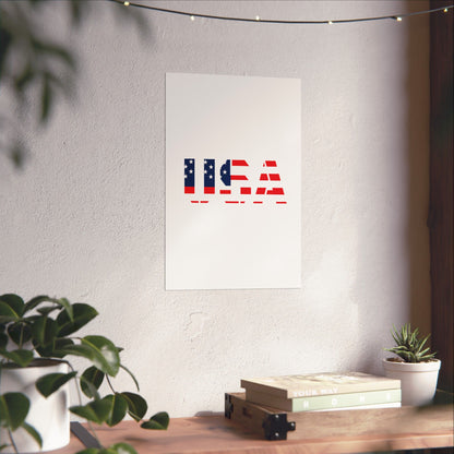 USA Patriotic Wall Art Poster, Red White Blue Home Decor, Fourth of July Decoration, American Flag Art, Independence Day Gift