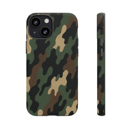 Camouflage tough phone case by Printify featuring rugged camo design and durable protective features for mobile phones.