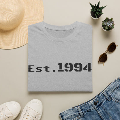 Vintage 1994 Est. graphic T-shirt by Printify featuring bold "Born 1994" design on a casual cotton tee.