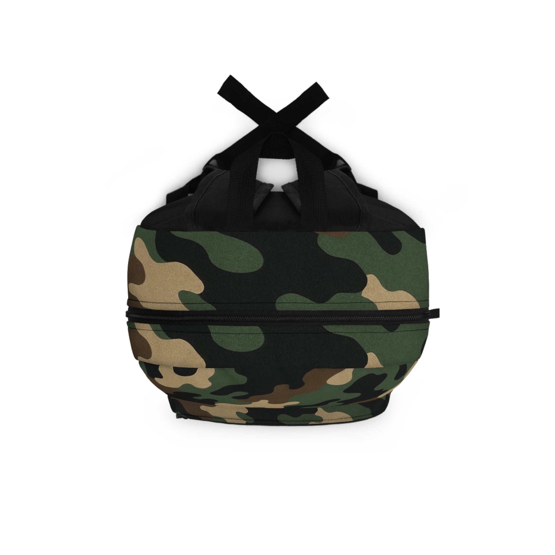 Werewolf camo backpack by Printify, rugged rucksack with wolf design, ideal for school, hiking, and travel.