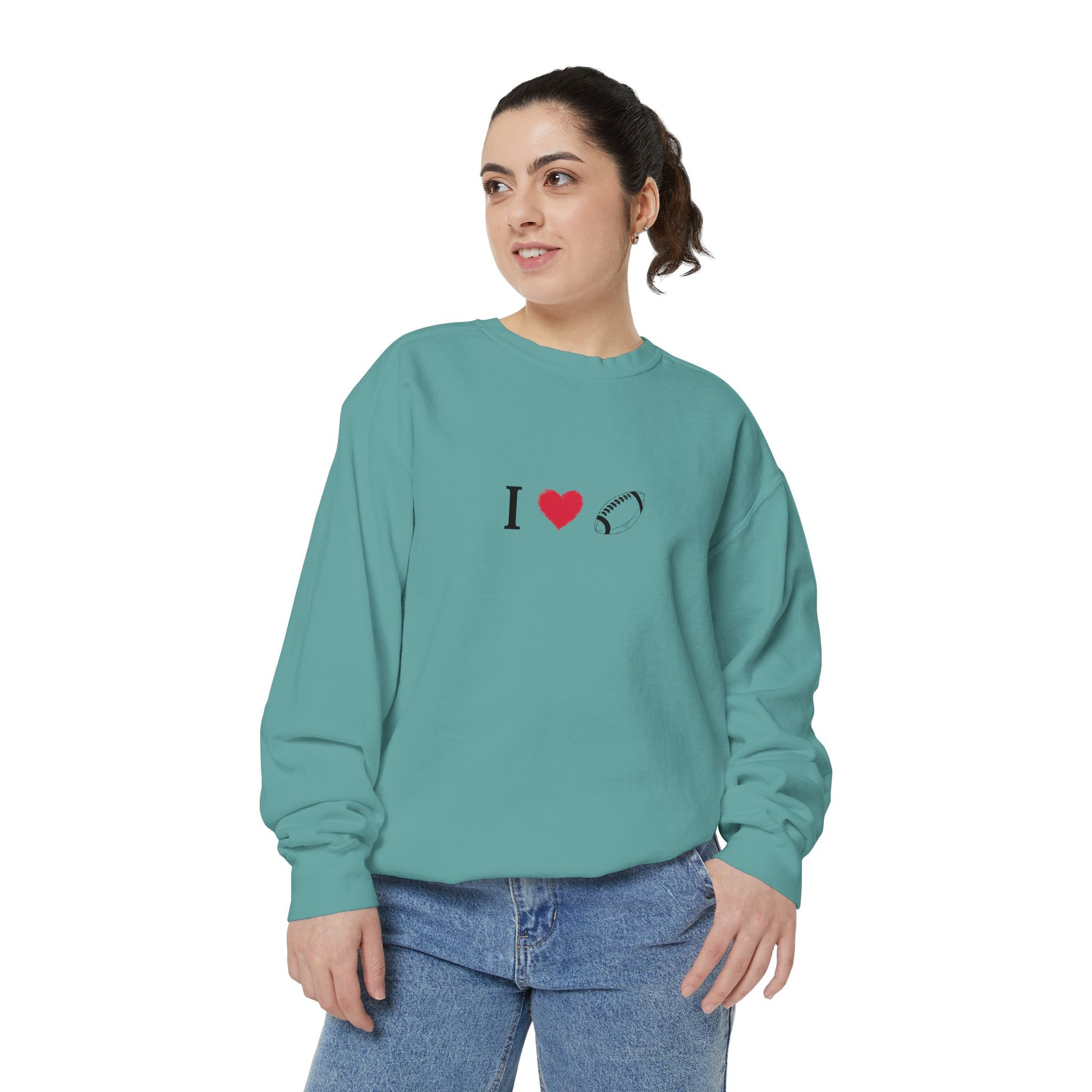 Unisex Sweatshirt, I love Football, Cozy, Perfect for Everyday Wear, Gift Idea for Friends, Couples, and Special Occasions - TRV