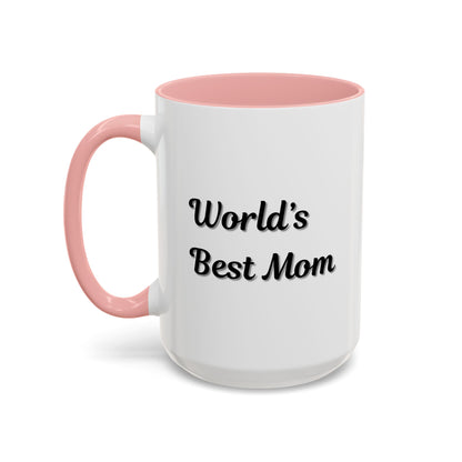 World's Best Mom Accent Coffee Mug - 11oz & 15oz - Perfect Gift for Mother's Day