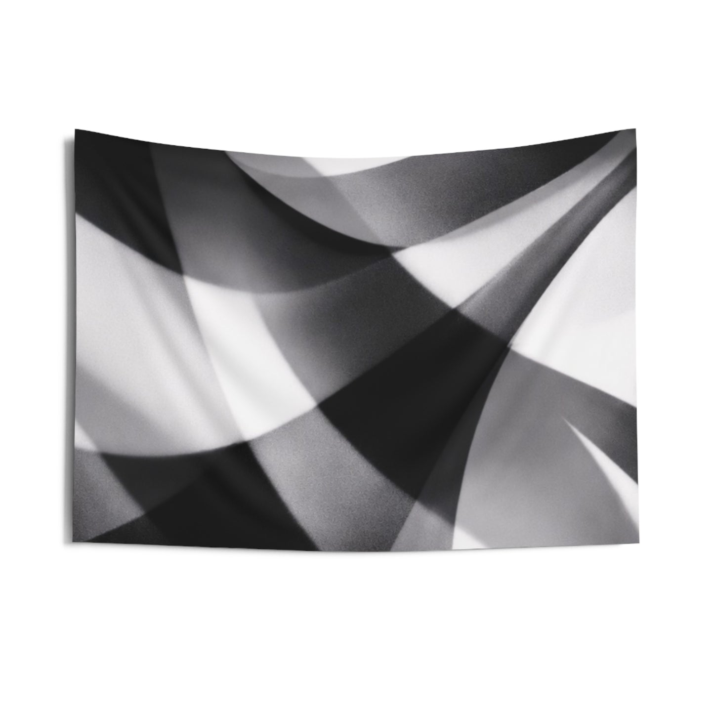Monochrome Flow Wall Tapestry — Abstract Black & White Geometric Decor