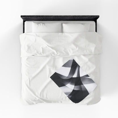 Abstract Black Smoke Design Velveteen Plush Blanket | Monochrome Swirl