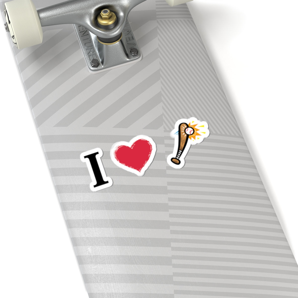 I Heart Baseball Bat Sticker — Kiss-Cut Baseball Love Decal