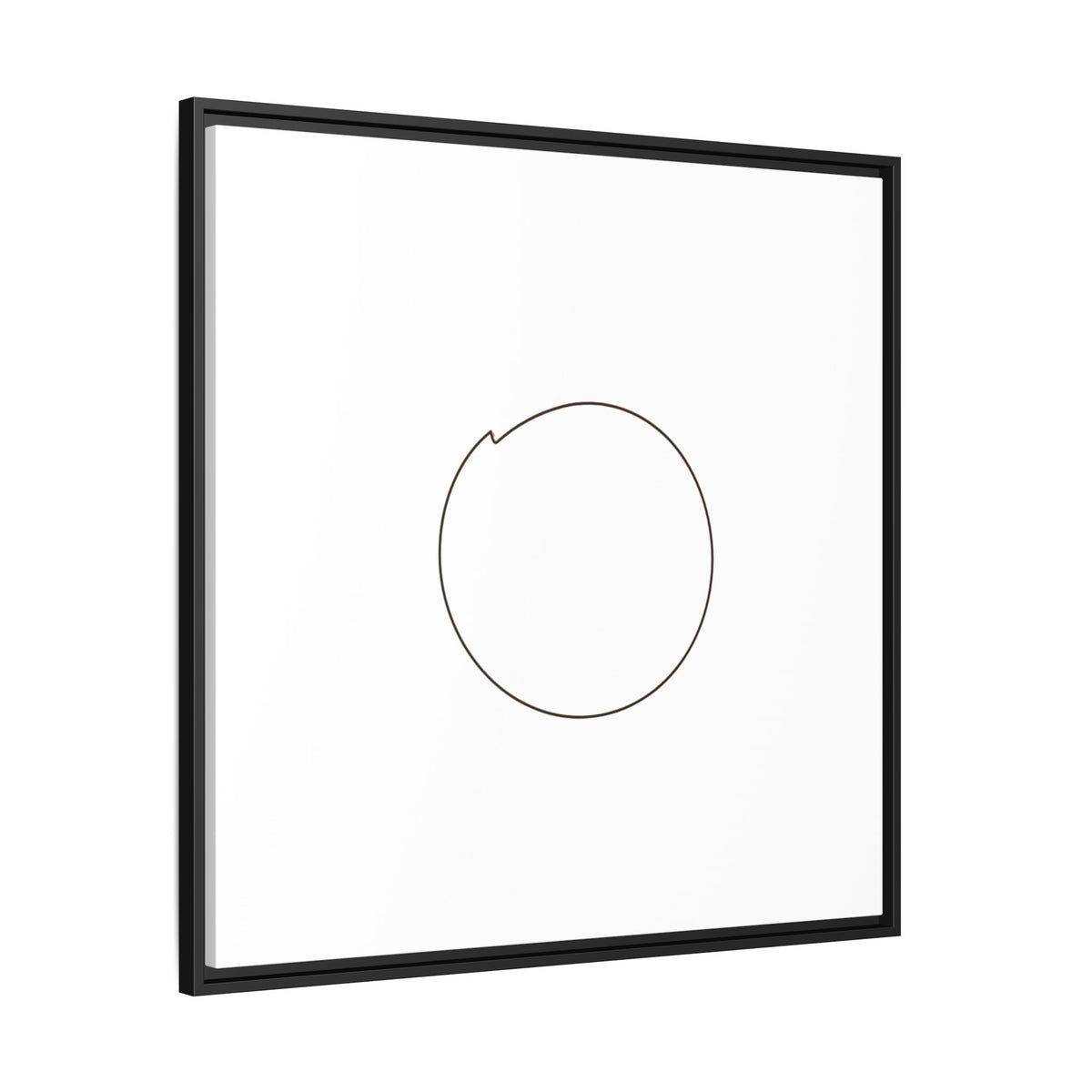 Framed matte canvas wall art featuring a minimal circular line design, by Printify, perfect for modern home decor.