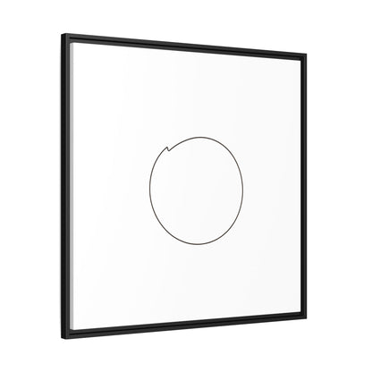 Framed matte canvas wall art featuring a minimal circular line design, by Printify, perfect for modern home decor.