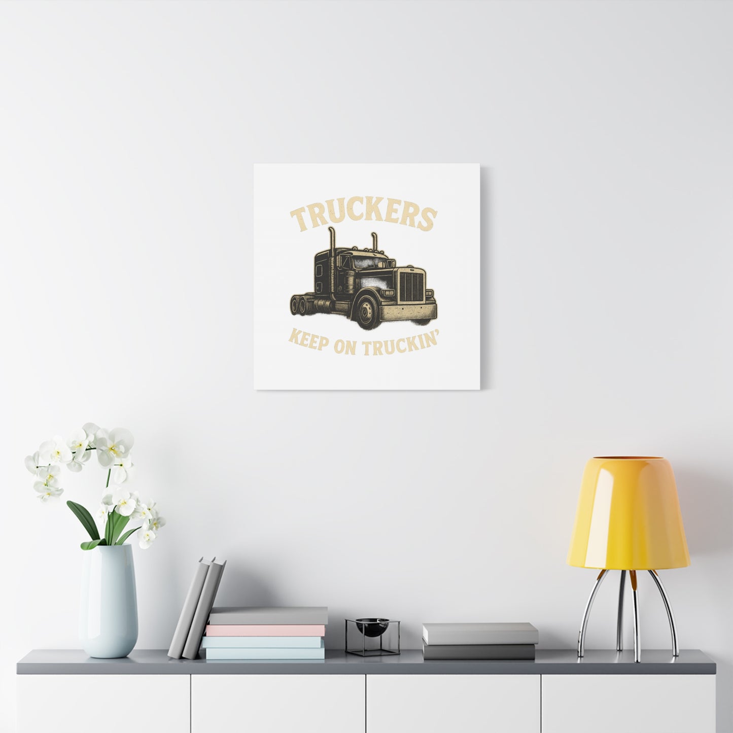 Truckers Canvas Wall Art, Keep on Truckin' Decor, Gift for Drivers, Trucking Artwork, Transportation Gift - TRV