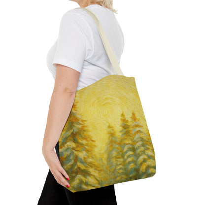 Eco-friendly canvas tote bag with artistic abstract print, ideal for beach or everyday carrying, by Printify.