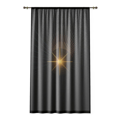 Radiant Starburst Window Curtain | Black Sheer Panel - TRV