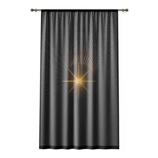 Radiant Starburst Window Curtain | Black Sheer Panel - TRV