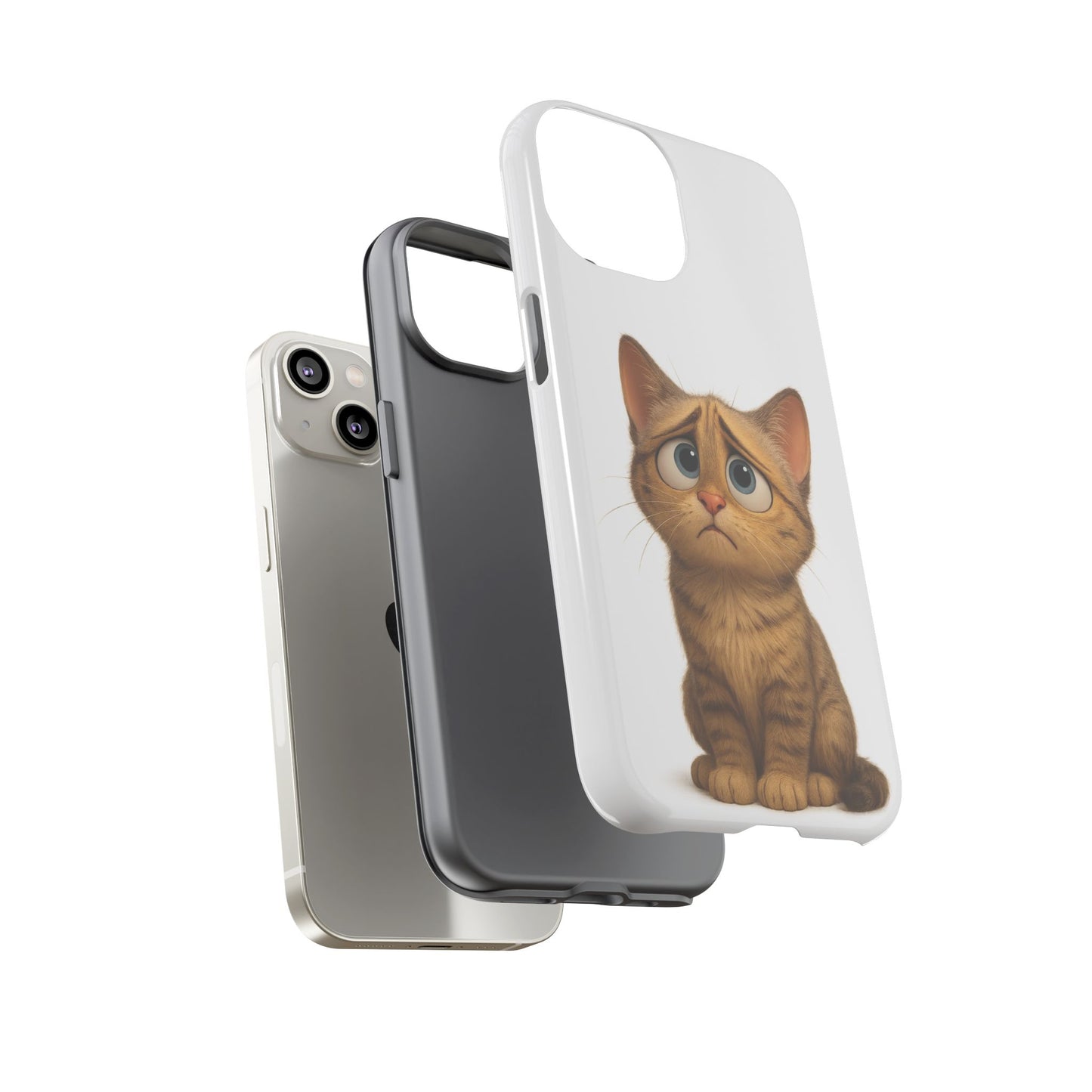 Cute Cat Phone Case, Funny Kitty Case, Animal Lover Gift, Cat Lover Accessory, Unique Cat Design Case, Pet Mom Gift - TRV
